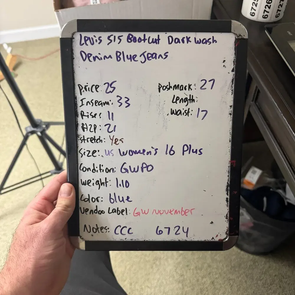 Levis 515 Bootcut Dark Wash Denim Blue Jeans US Womens 16 Plus - Picture 7 of 7